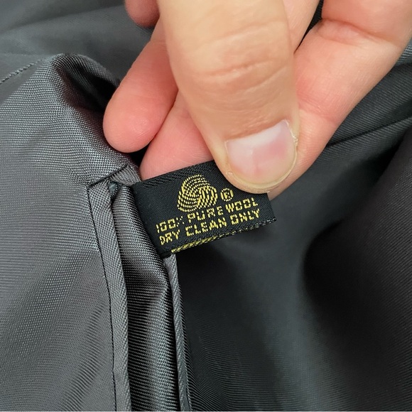 Brooks Brothers wool blazer women Sz 12 grey single button gold preppy old money - Picture 6 of 11